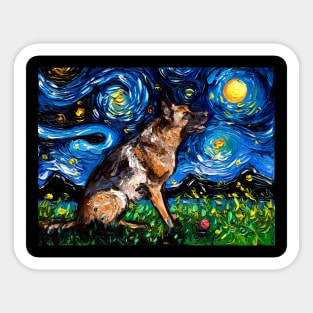 German Shepherd Night 3 Sticker